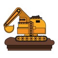 Constrution vehicle machinery isolated sideview Royalty Free Stock Photo