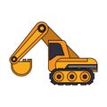 Constrution vehicle machinery isolated sideview Royalty Free Stock Photo