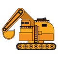 Constrution vehicle machinery isolated sideview Royalty Free Stock Photo