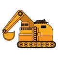 Constrution vehicle machinery isolated sideview Royalty Free Stock Photo