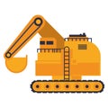 Constrution vehicle machinery isolated sideview Royalty Free Stock Photo