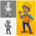 Constuction worker mascot Royalty Free Stock Photo