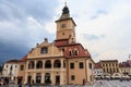 Consular Square of the city of Brasov in the evening before a thunderstorm. June 27, 2019