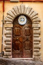 Consulate of Greece. Old wooden door Royalty Free Stock Photo