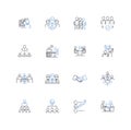Consult line icons collection. Advice, Expertise, Service, Analysis, Diagnosis, Interpretation, Collaboration vector and