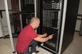 IT consultant performs work in a data center