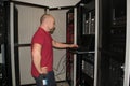 IT consultant performs work in a data center