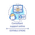 Consultant support online concept icon. Online customer service