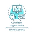 Consultant support online concept icon