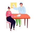 Consultation with a doctor - colorful flat design style illustration