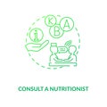 Consultation with nutritionist concept icon