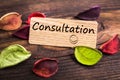 Consultation word in card Royalty Free Stock Photo