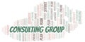 Consulting Group typography vector word cloud. Royalty Free Stock Photo