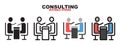 Consulting icon set with different styles. Editable stroke and pixel perfect. Can be used for web, mobile, ui and more Royalty Free Stock Photo