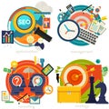 Consulting, Management, SEO and Strategy Concept illustrations