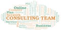 Consulting Team typography vector word cloud. Royalty Free Stock Photo