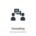 Consulting vector icon on white background. Flat vector consulting icon symbol sign from modern business and analytics collection