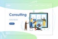 Consulting vector website landing page design template