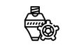 consumables, print head and gear black icon animation
