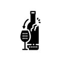 Black solid icon for Consume, wine and consume Royalty Free Stock Photo