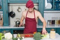 Consume only plant foods. Proud to be vegetarian. Cooking flavors of nature. Cooking healthy and tasty food. Bearded man