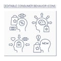 Consumer behavior line icons set