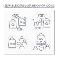 Consumer behavior line icons set