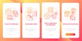 Consumer behavior patterns onboarding mobile app page screen with concepts