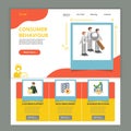 Consumer behaviour flat landing page website template. Customer support, data enrichment, business relations. Web banner