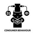 consumer behaviour icon, black vector sign with editable strokes, concept illustration