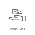 Consumer confidence linear icon. Modern outline Consumer confide