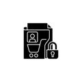 Consumer data privacy black glyph icon