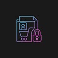 Consumer data privacy gradient vector icon for dark theme