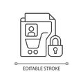Consumer data privacy linear icon Royalty Free Stock Photo