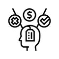 consumer decision making consumer behavior line icon vector illustration Royalty Free Stock Photo
