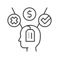 consumer decision making consumer behavior line icon vector illustration Royalty Free Stock Photo