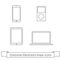 Consumer electronics linear icons Royalty Free Stock Photo