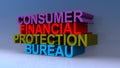 Consumer financial protection bureau on blue