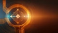 Consumer future and technology concepts: Quantum computing concept, glowing circuits and particles