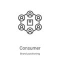 consumer icon vector from brand positioning collection. Thin line consumer outline icon vector illustration. Linear symbol for use