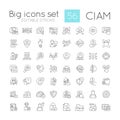 Consumer identity and access management linear icons set