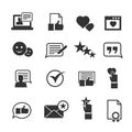 Consumer loyalty icons. Customers testimonials signs and users experience rating symbols