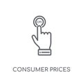 Consumer Prices Index (CPI) linear icon. Modern outline Consumer