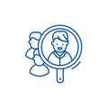 Consumer research line icon concept. Consumer research flat vector symbol, sign, outline illustration.