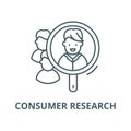 Consumer research vector line icon, linear concept, outline sign, symbol