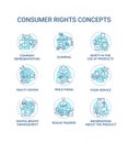 Consumer rights concept icons set