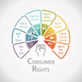 Consumer Rights Protection Wheel Infographic Royalty Free Stock Photo