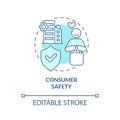 Consumer safety turquoise concept icon