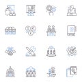 Consumer service line icons collection. Satisfaction, Assistance, Communication, Support, Promptness, Experience Royalty Free Stock Photo