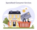 Consumer service sector of the economy. Specialized costumer